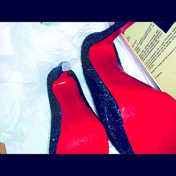New Christian Louboutin Strass Lady Peep 150 Pumps - Picture 6 of 14